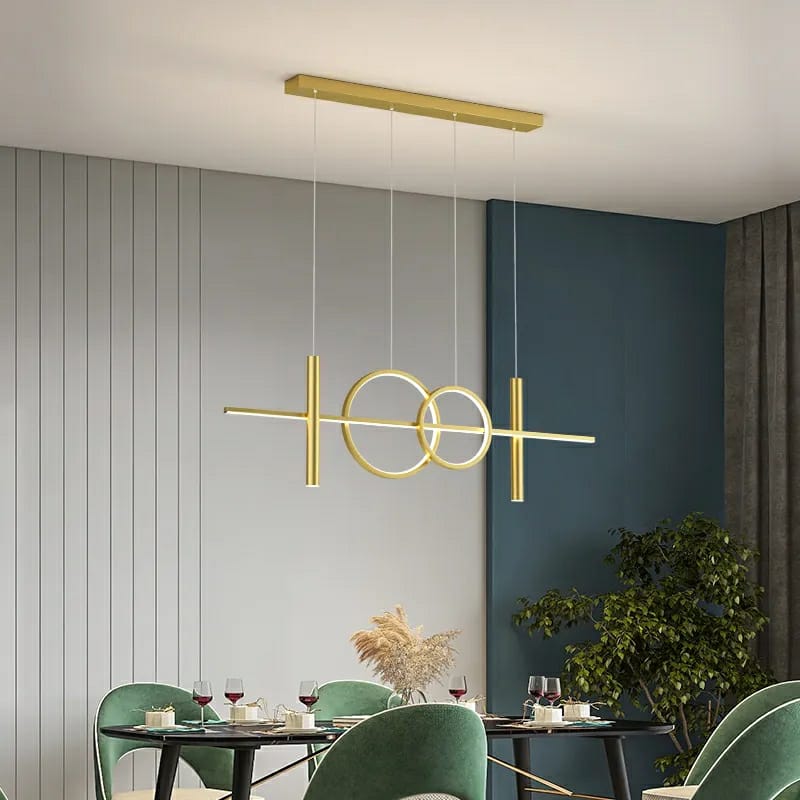 Designer Horizontal Strip Double Ring Minimalist Chandelier - Image 3