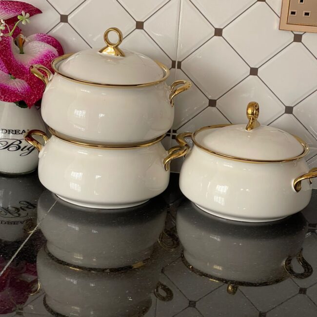 Gold line dish serving Bowl