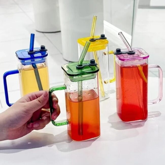 Square glass smoothie