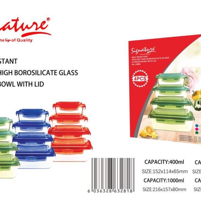 4 pcs Rectangle Bowl set